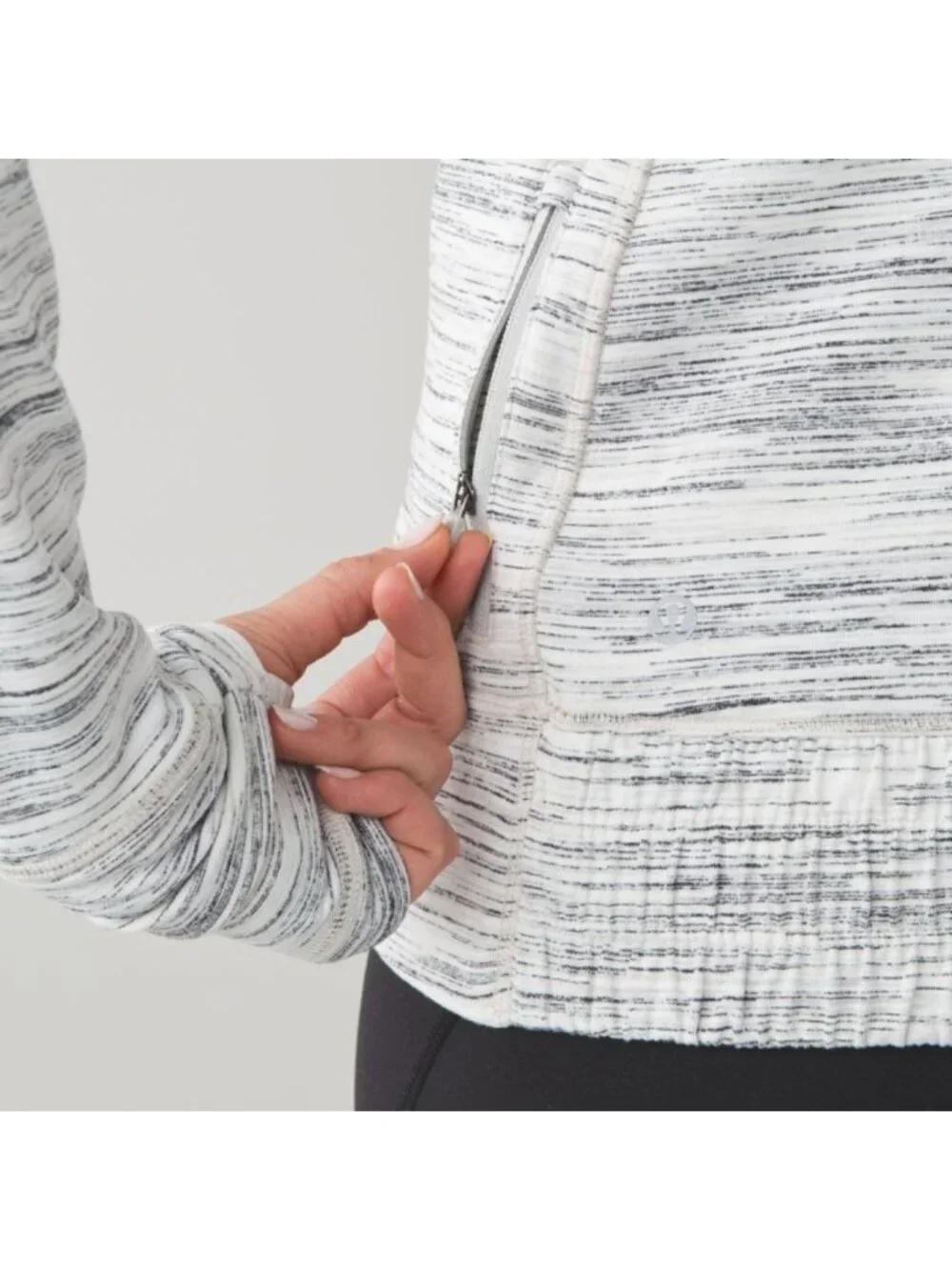 Lululemon Think Fast Hoodie Space Dye Camo White Multi / Silver Spoon